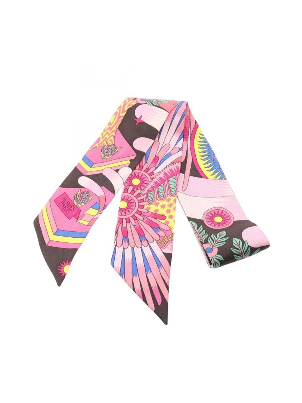 Hermes Scarf Twilly la Source de Pegase Ribbon Silk